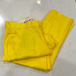 ROYAL & AWESOME Golf Pants Mens Canary Yellow FUN/LOUD/CADDY SHACK Sz 34x30 NWOT